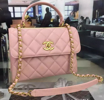 Chanel Classic Top Flap Bag Original Leather A98079 Pink