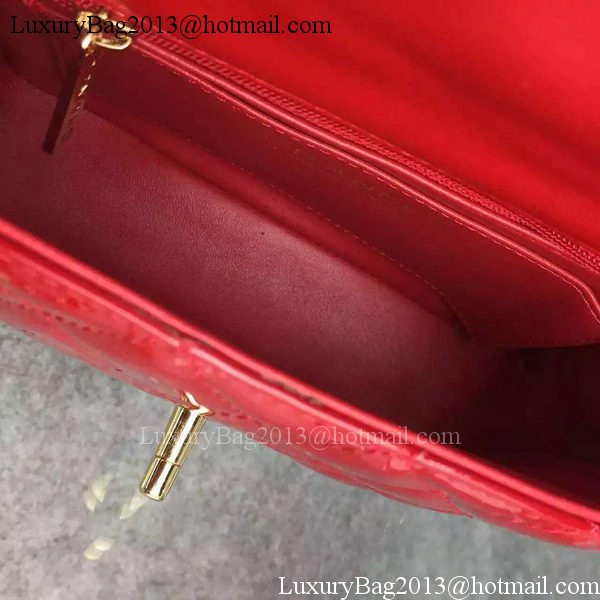 Chanel Classic mini Flap Bag Red Original Patent Leather CF7171 Gold