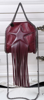 Stella McCartney Falabella Fringed Star Mini Tote Bag SM8855 Burgundy