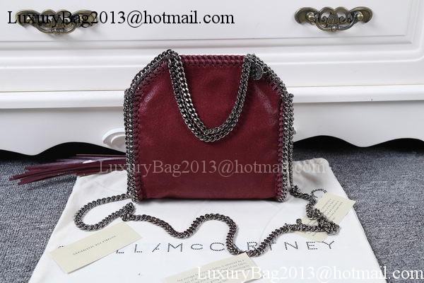 Stella McCartney Falabella Fringed Star Mini Tote Bag SM8855 Burgundy