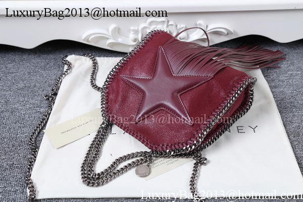 Stella McCartney Falabella Fringed Star Mini Tote Bag SM8855 Burgundy