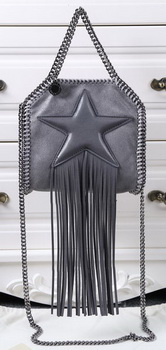 Stella McCartney Falabella Fringed Star Mini Tote Bag SM8855 Dark Grey