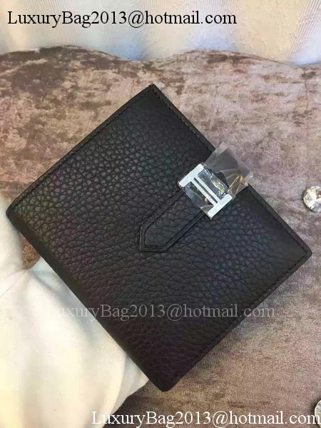 Hermes Bi-Fold Wallet Togo Leather H512 Black