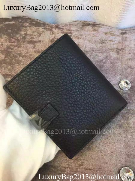 Hermes Bi-Fold Wallet Togo Leather H512 Black