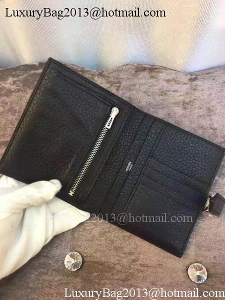 Hermes Bi-Fold Wallet Togo Leather H512 Black