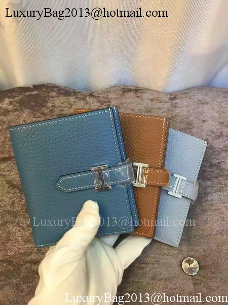 Hermes Bi-Fold Wallet Togo Leather H512 Blue