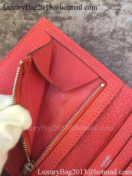 Hermes Bi-Fold Wallet Togo Leather H512 Light Red Hermes Bi-Fold Wallet Togo Leather H512 Light Red