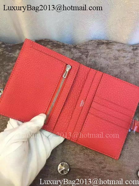 Hermes Bi-Fold Wallet Togo Leather H512 Light Red Hermes Bi-Fold Wallet Togo Leather H512 Light Red