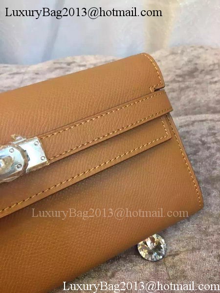 Hermes Kelly Wallet Epsom Leather H009 Brown