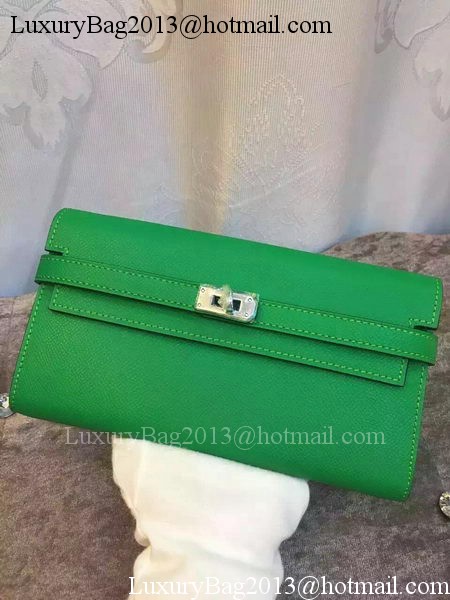 Hermes Kelly Wallet Epsom Leather H009 Green