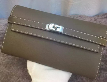 Hermes Kelly Wallet Epsom Leather H009 Grey