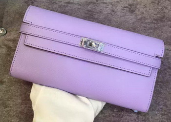 Hermes Kelly Wallet Epsom Leather H009 Lavender