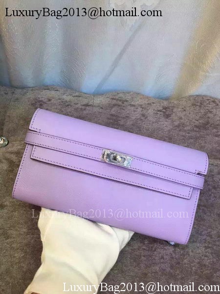 Hermes Kelly Wallet Epsom Leather H009 Lavender