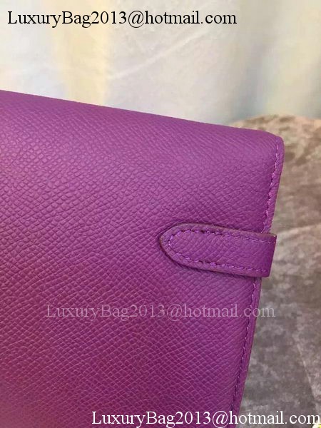 Hermes Kelly Wallet Epsom Leather H009 Purple