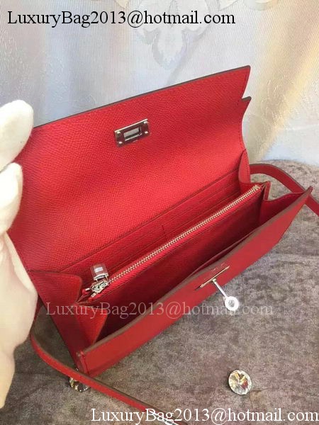 Hermes Kelly Wallet Epsom Leather H009 Red