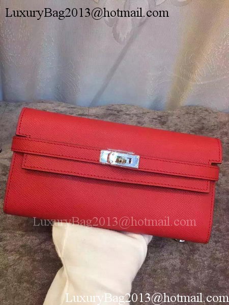 Hermes Kelly Wallet Epsom Leather H009 Red