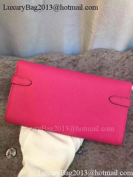 Hermes Kelly Wallet Epsom Leather H009 Rose