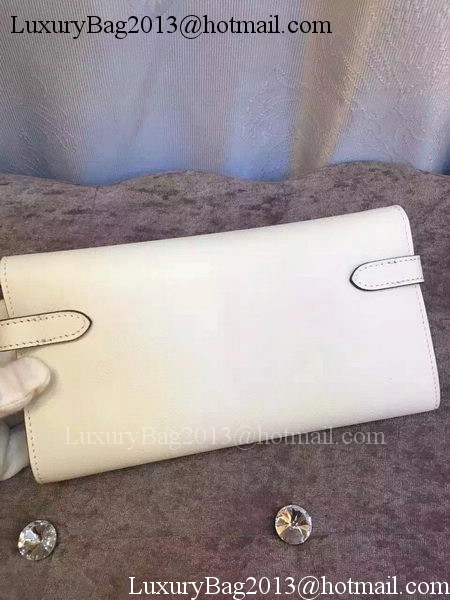 Hermes Kelly Wallet Epsom Leather H009 White