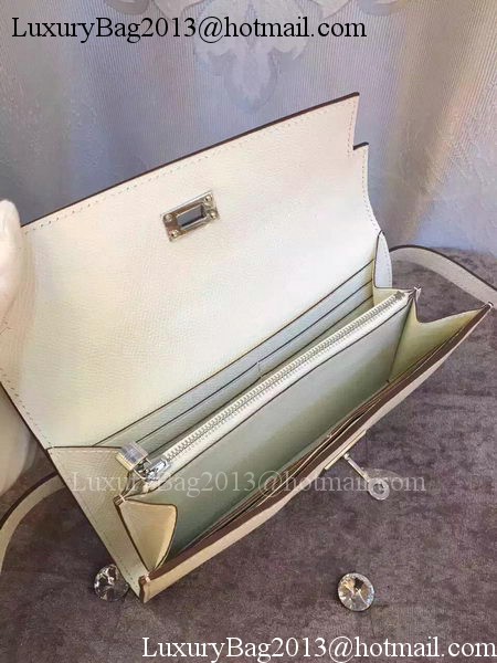 Hermes Kelly Wallet Epsom Leather H009 White