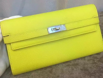 Hermes Kelly Wallet Epsom Leather H009 Yellow