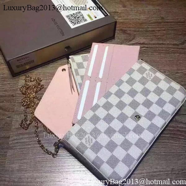 Louis Vuitton Damier Azur Canvas Felicie Chain Wallet N61276