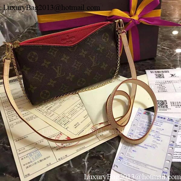 Louis Vuitton M41638 Red Monogram Canvas PALLAS Clutch