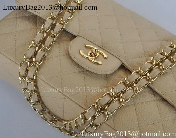 Chanel Jumbo Double Flaps Bag Apricot Cannage Pattern A36097 Gold