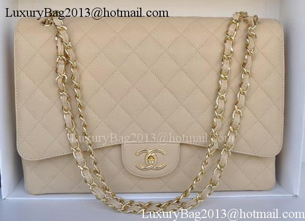 Chanel Jumbo Double Flaps Bag Apricot Cannage Pattern A36097 Gold