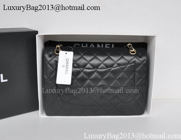 Chanel Jumbo Double Flaps Bag Black Cannage Pattern A36097 Gold