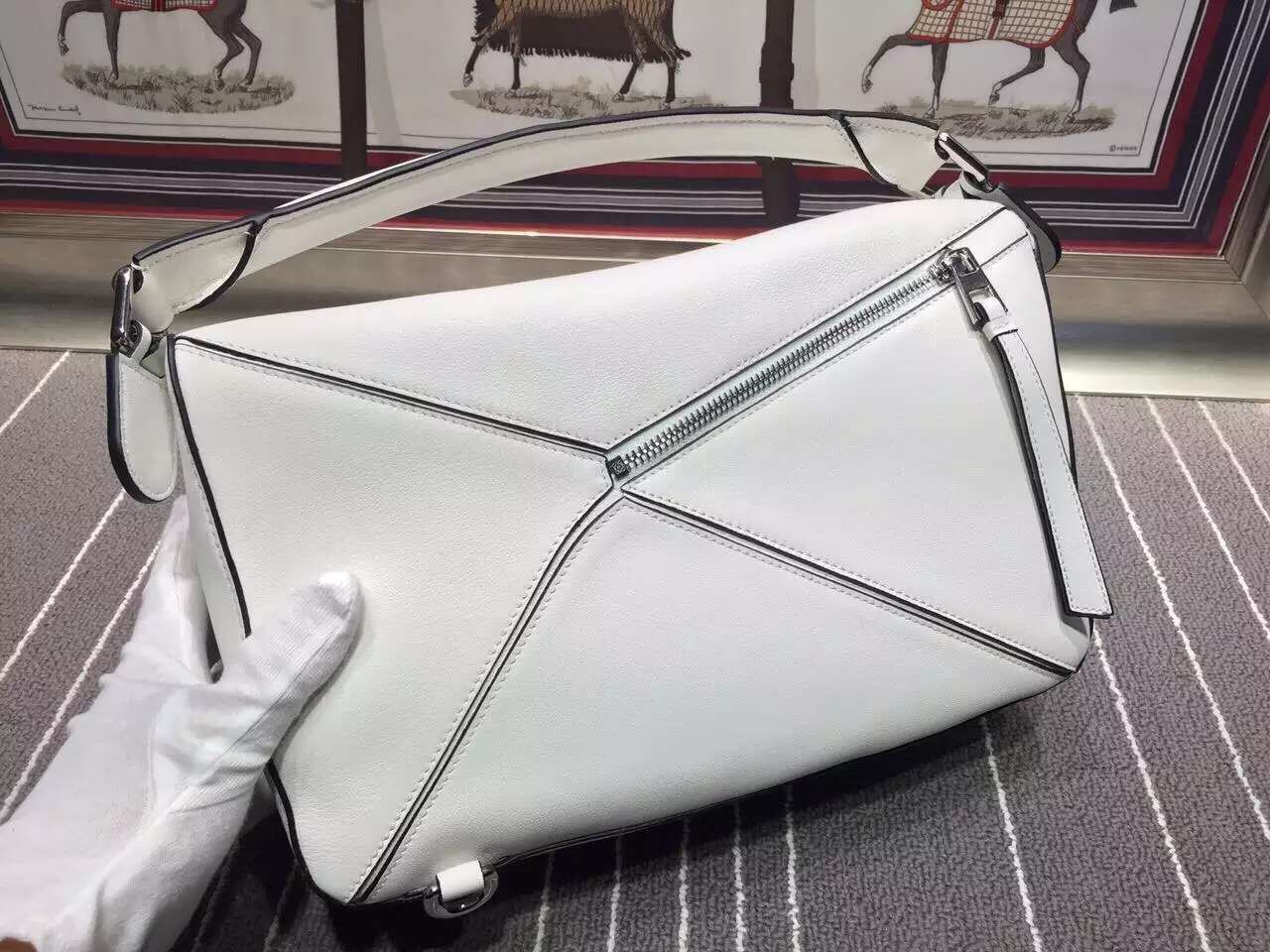 Loewe Puzzle Large Bag L9120 White