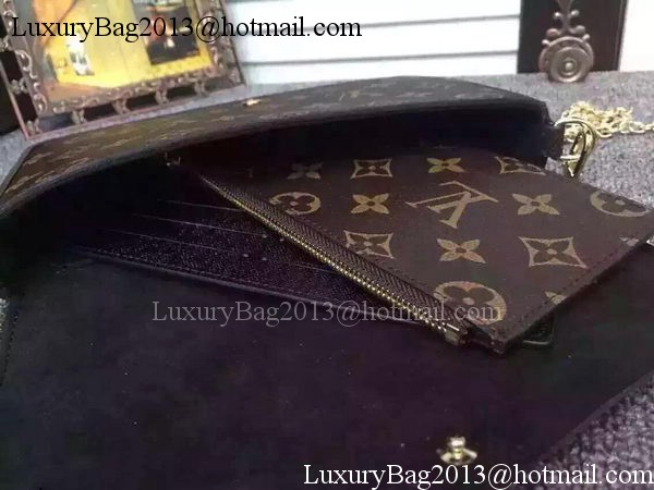 Louis Vuitton Monogram Canvas Felicie Chain Wallet M61276 Black