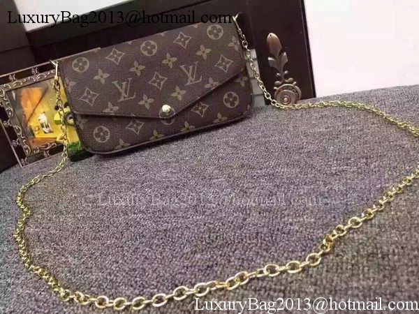 Louis Vuitton Monogram Canvas Felicie Chain Wallet M61276 Rose