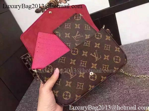 Louis Vuitton Monogram Canvas Felicie Chain Wallet M61276 Rose