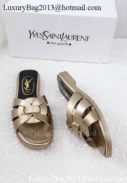 Yves Saint Laurent Patent Leather Slipper YSL287 Gold