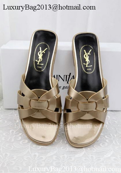 Yves Saint Laurent Patent Leather Slipper YSL287 Gold