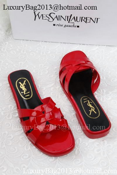 Yves Saint Laurent Patent Leather Slipper YSL287 Red