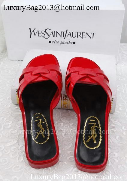 Yves Saint Laurent Patent Leather Slipper YSL287 Red