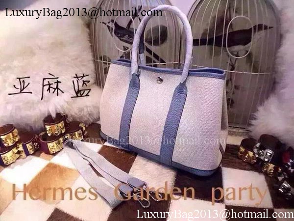 Hermes Garden Party 36cm Tote Bags Canvas HGP1927 Light Blue