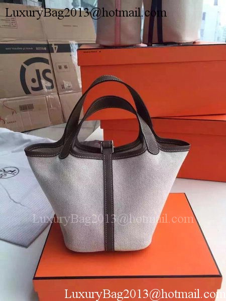 Hermes Picotin Lock 18cm Bag Canvas HPL8618T Dark Grey