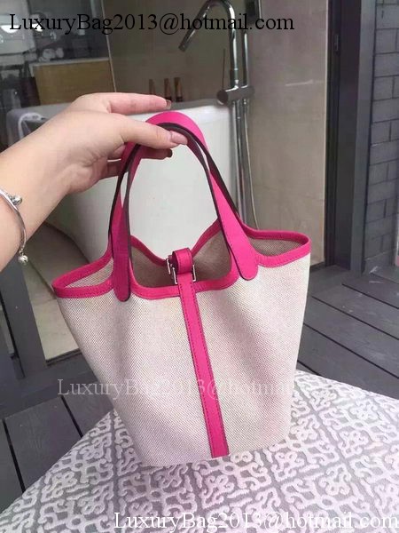 Hermes Picotin Lock 18cm Bag Canvas HPL8618T Rose