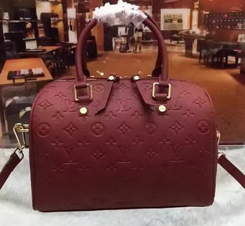 Louis Vuitton Monogram Empreinte Speedy 30 Bag M40762 Burgundy