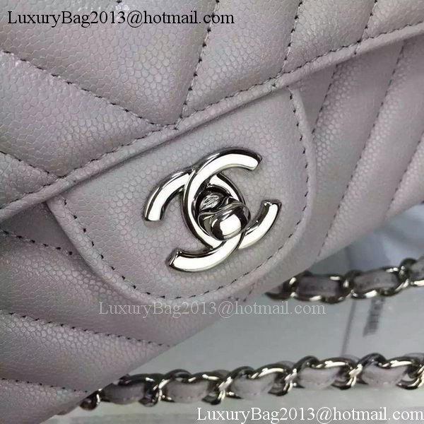 Chanel Classic MINI Flap Bag Cannage Pattern Leather A8171 Grey