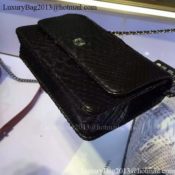 Chanel WOC Flap Bag Original Snake Leather A33814 Black