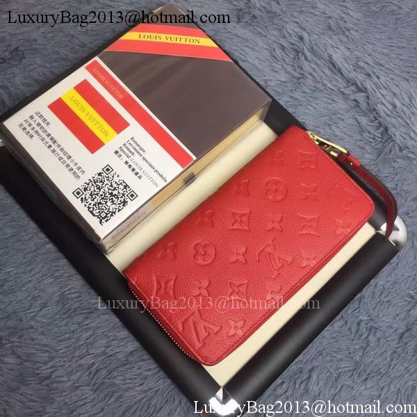 Louis Vuitton Monogram Empreinte ZIPPY WALLET M60571 Red Louis Vuitton Monogram Empreinte ZIPPY WALLET M60571 Red