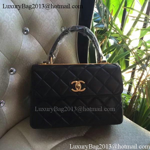 Chanel Classic Top Flap Bag Black Original Sheepskin Leather A92236 Gold