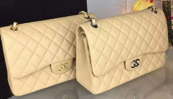 Chanel Classic Flap Bag Original Cannage Patterns A1119 Apricot