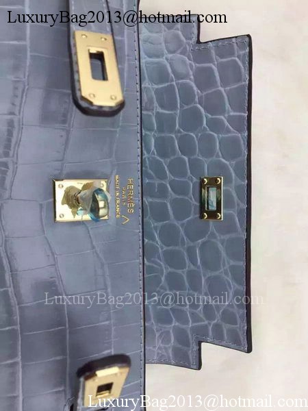 Hermes MINI Kelly 22cm Tote Bag Croco Leather KL22 SkyBlue