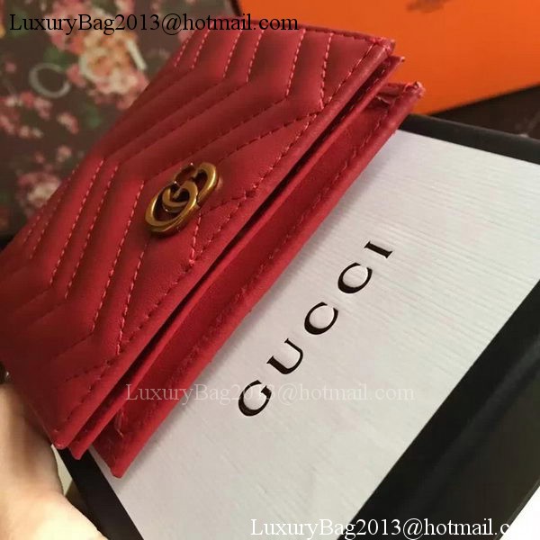 Gucci GG Marmont Card Case 443125 Red