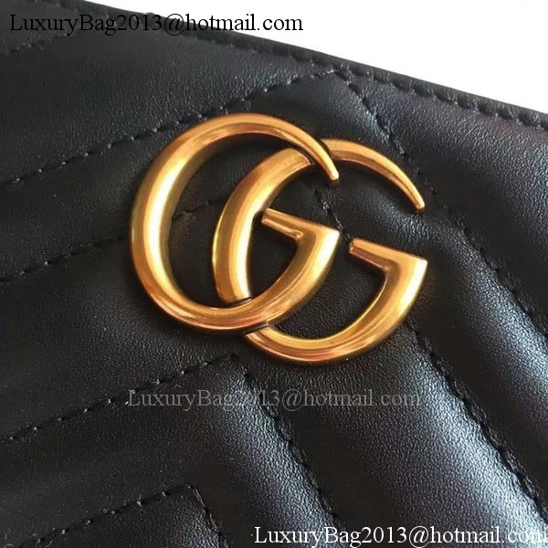 Gucci GG Marmont Zip Around Wallet 443123 Black