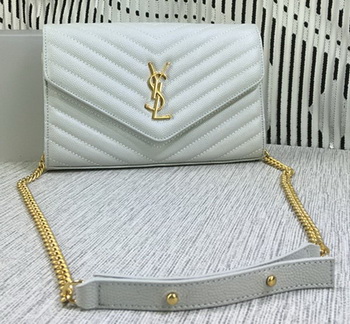 YSL Classic Monogramme Flap Bag Cannage Pattern Y377828L OffWhite